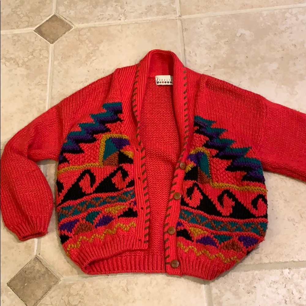 Carolina Colours vintage 80s cardigan small